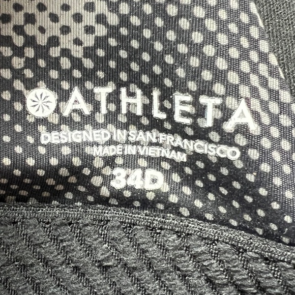 Athleta Printed Advance Adjustable Padded Sports Bra Black/Gray 34D - Picture 8 of 9